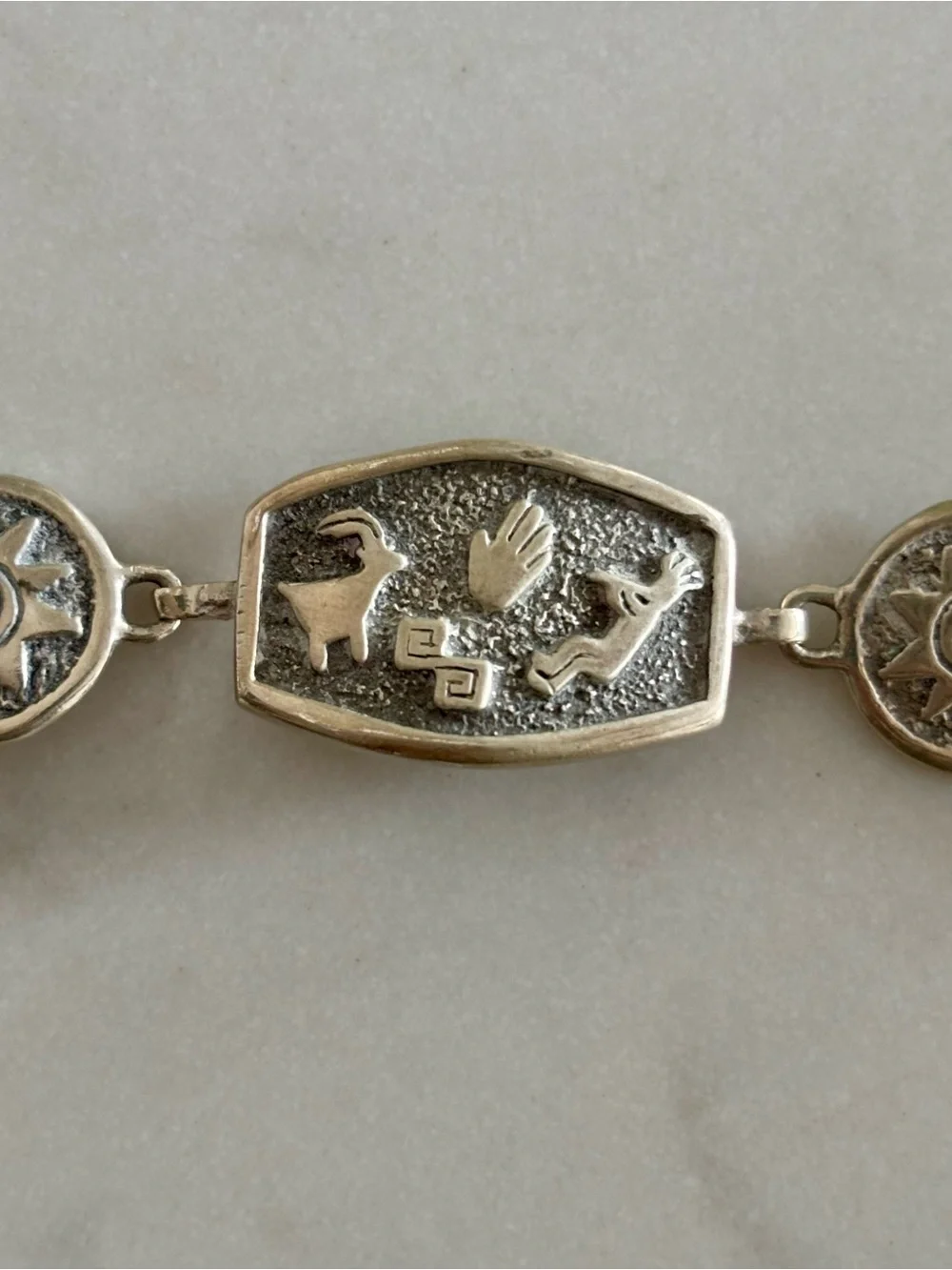 Vintage James Rogers Sterling Silver Native American Link Bracelet